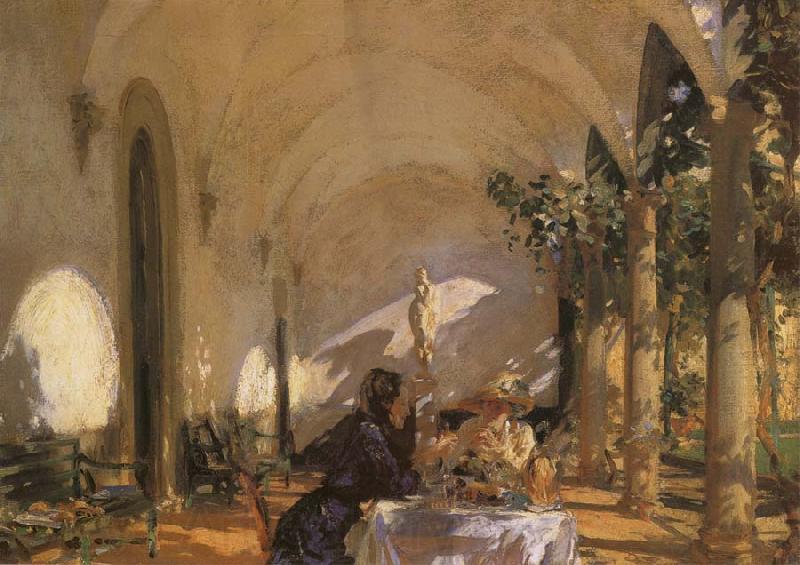 John Singer Sargent Breakfast in the Loggia Spain oil painting art